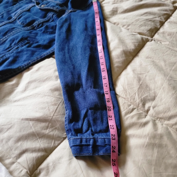 Elia cher women's size medium US 8 long sleeve button up blue denim jean jacket - Picture 5 of 14